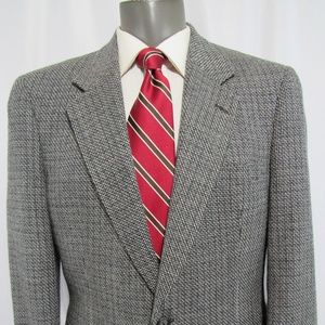 Burberry London Black White Tweed Wool Sport Coat